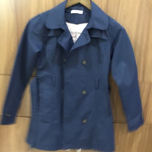 Kids fall/spring navy blue trench coat from brand “Name It”. - Picture 5 of 5